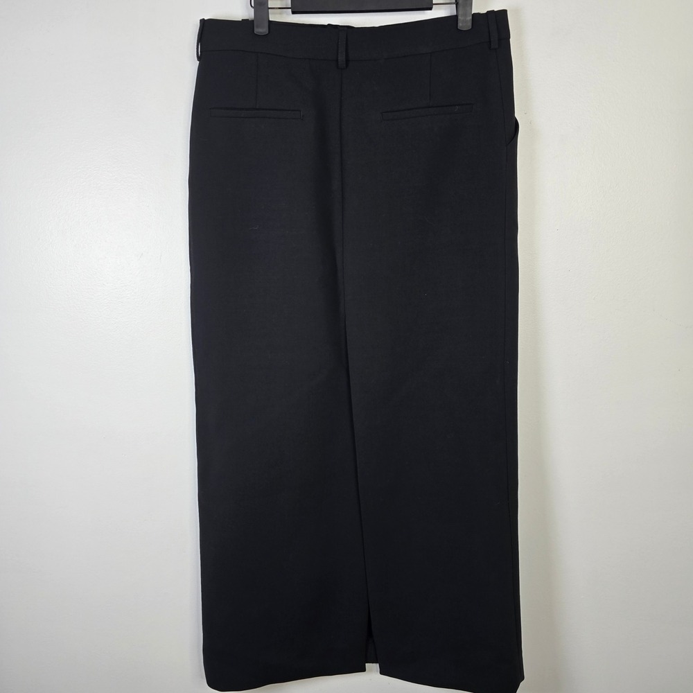ZARA Black Maxi Skirt Wool Blend Classic Tailored Office Career Size M‎ - Picture 2 of 7